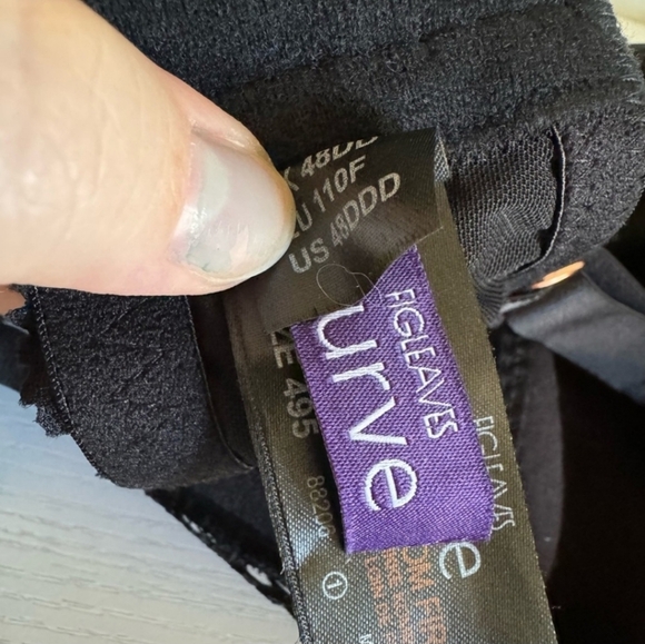 ❄️❄️ NWOT ASOS CURVE 48DDD Figleaves Curvy Black Amore Padded Midi Balcony Bra - Picture 6 of 7